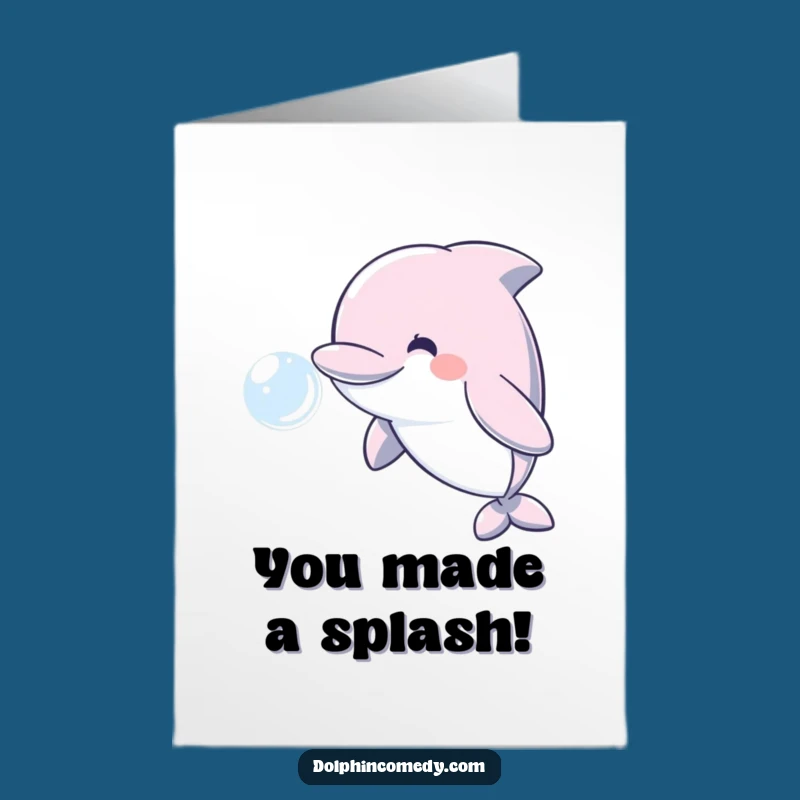 Free Printable Dolphin Congratulations Card: Fun Bubble Splash Downloadable