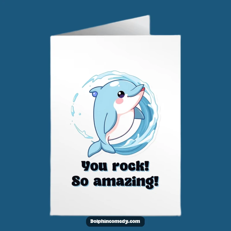 Dazzling Free Printable Congrats Card: Dolphin Wave Twirl Downloadable Gift
