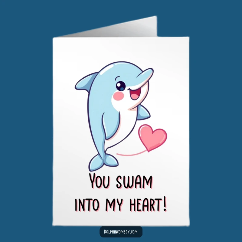 Free Printable Congratulations Card: Funny Dolphin Heart Design for a Loving, Downloadable Gift