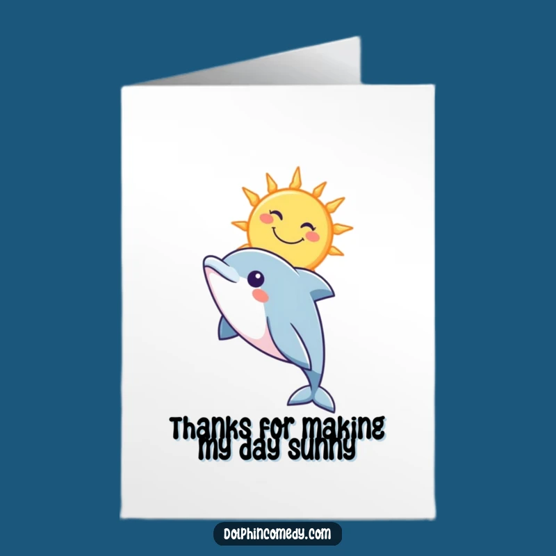 Free Printable Dolphin Thank You Card: Funny Downloadable Note for Grateful Gestures