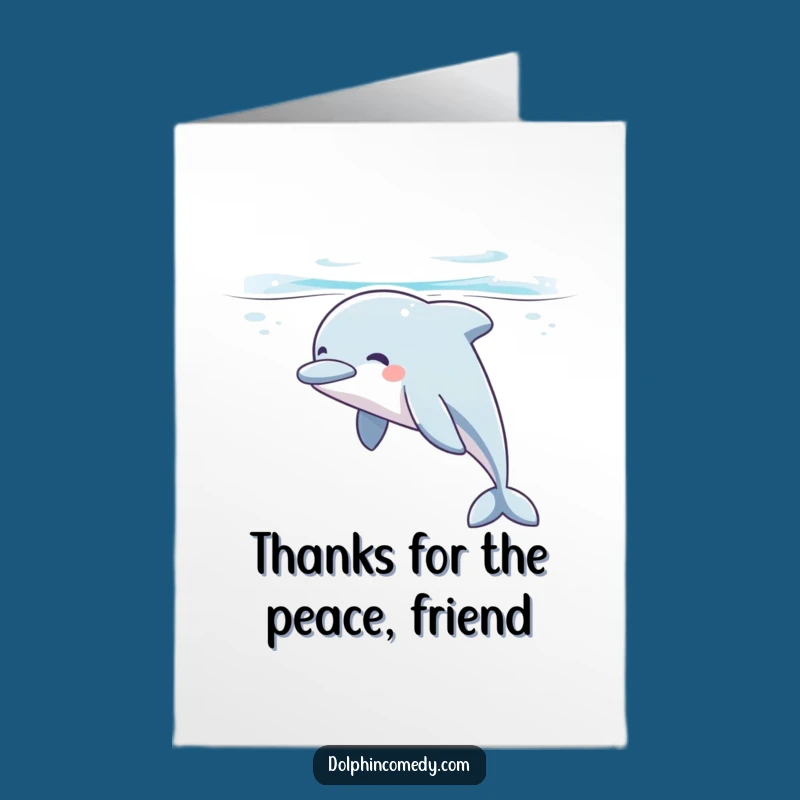 Free Printable Dolphin Thank You Card: Grateful Sigh Downloadable Gift
