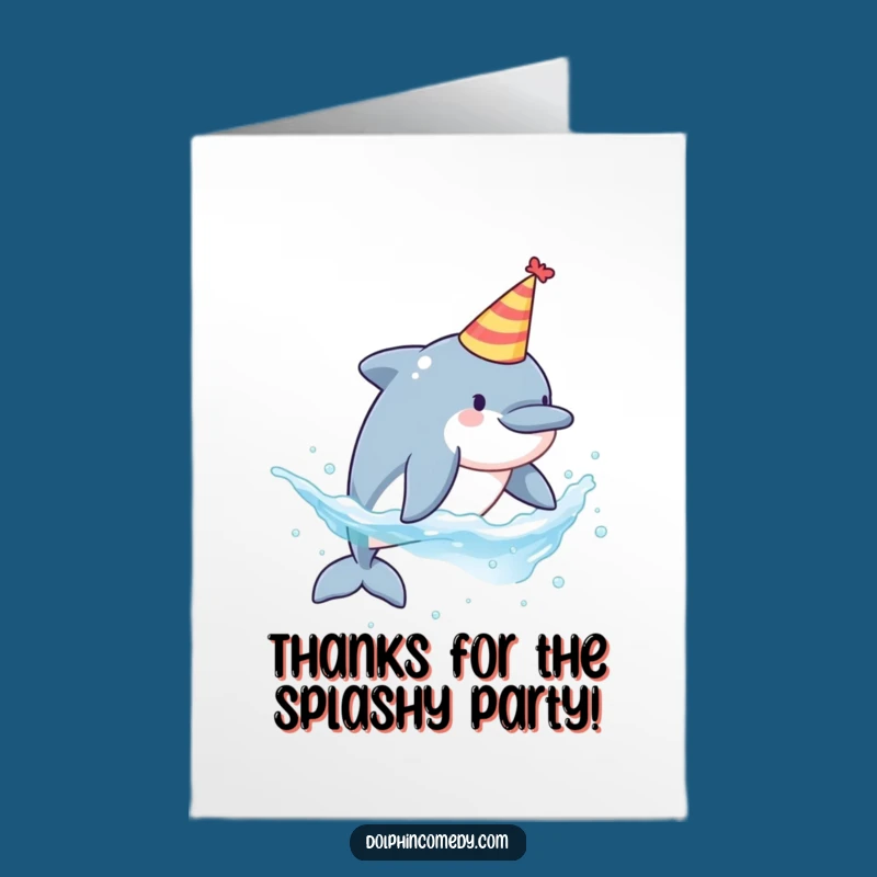 Free Printable Dolphin Thank You Card: Party Splash Downloadable