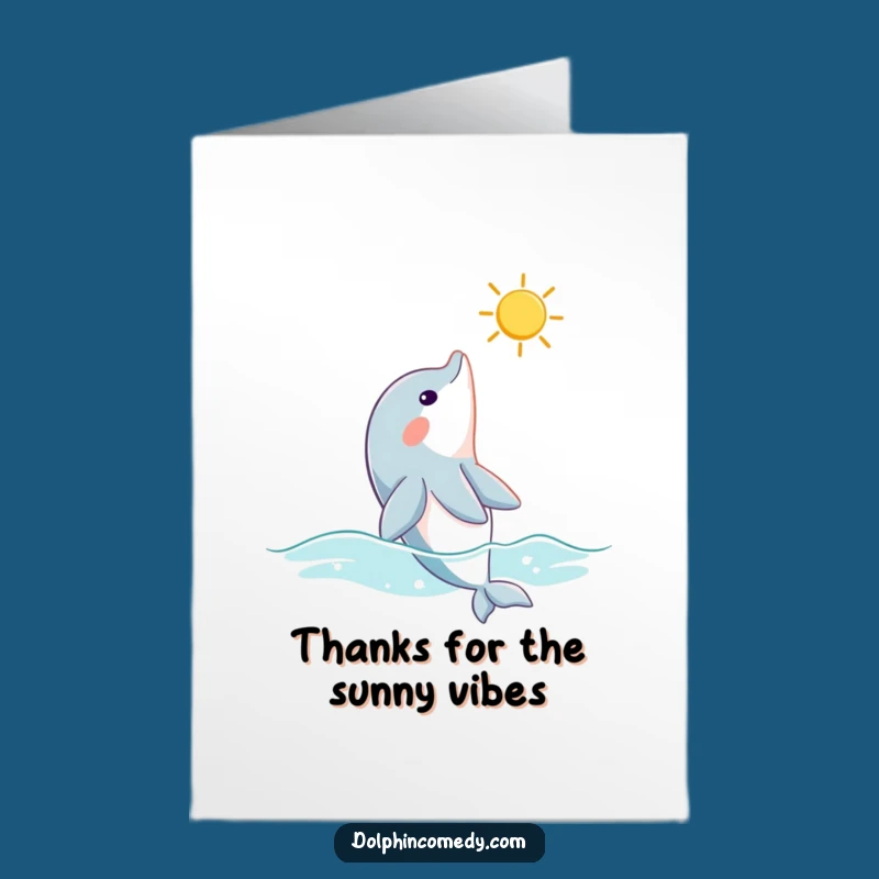 Free Printable Thank You Card: Curious Dolphin, Grateful Downloadable Sentiment