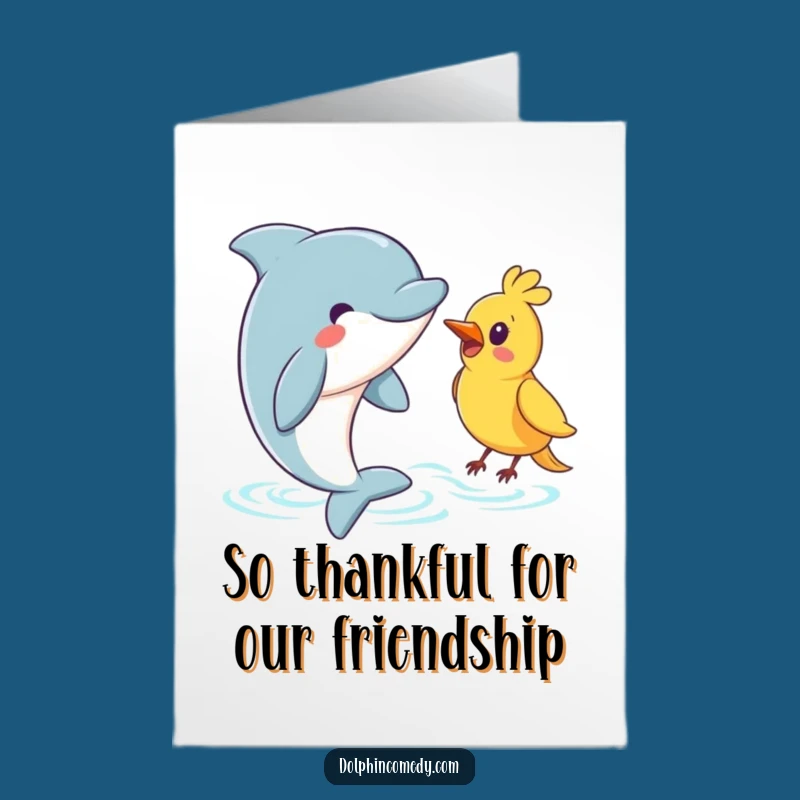 Free Printable Thank You Card: Dolphin Bird Welcome Funny Downloadable Gift