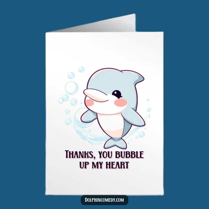 Free Printable Thank You Card: Dolphin Bubbles, Funny Downloadable Appreciation