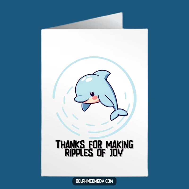 Free Printable Thank You Card: Dolphin Ripples, Funny Downloadable Appreciation