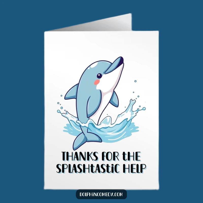 Free Printable Thank You Card: Dolphin Splash, Funny Downloadable