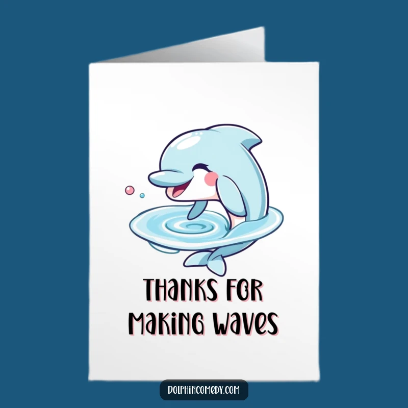 Free Printable Thank You Card: Dolphin Water Ring Appreciation, Heartfelt Downloadable Gift