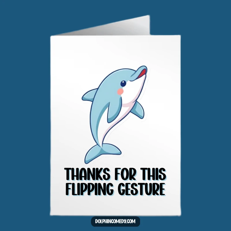 Free Printable Thank You Card: Flipping Dolphin, Expressive Downloadable Appreciation