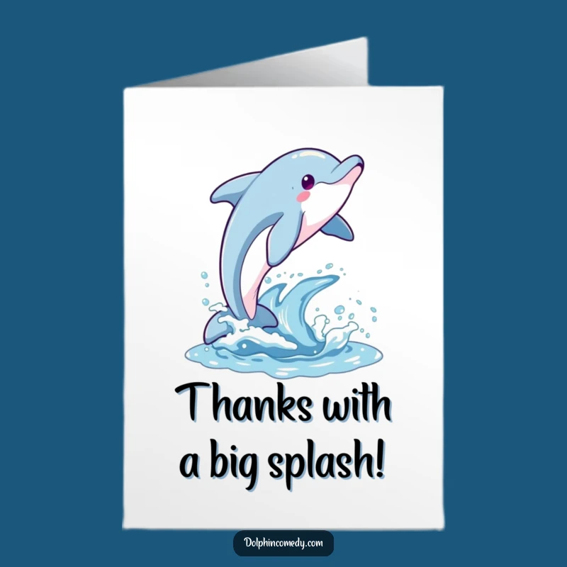 Free Printable Thank You Card: Joyful Dolphin Jump Downloadable for Appreciation