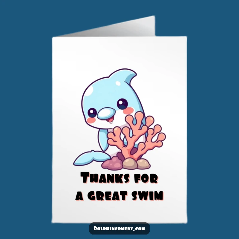 Free Printable Thank You Card Dolphin Curiosity Funny Downloadable Gift