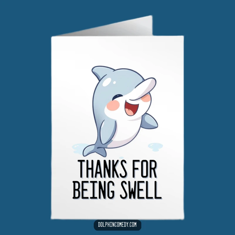Free Printable Dolphin Thank You Card - Giggling Fin Wave Downloadable Greeting