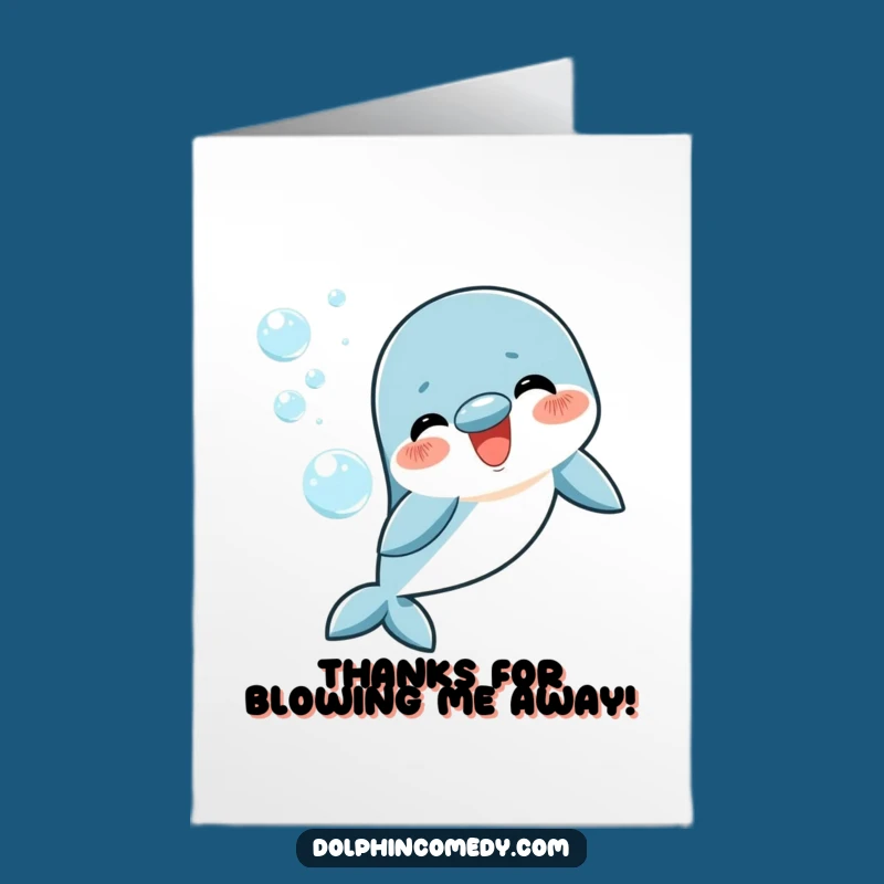 Free Printable Thank You Card: Happy Dolphin Bubbles, Funny Downloadable Gift