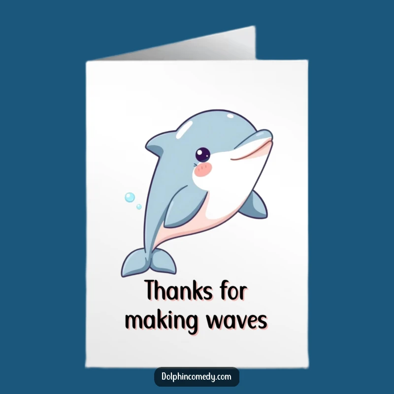 Free Printable Thank You Card: Content Dolphin's Graceful Flow for Hilarious Gratitude