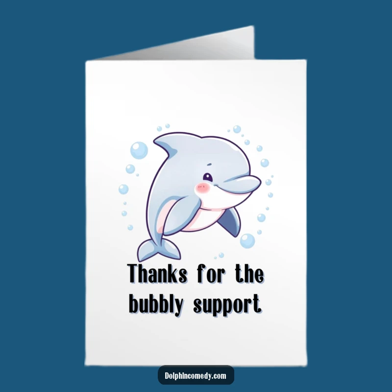 Free Printable Thank You Card: Dolphin Bubbles, Funny Downloadable