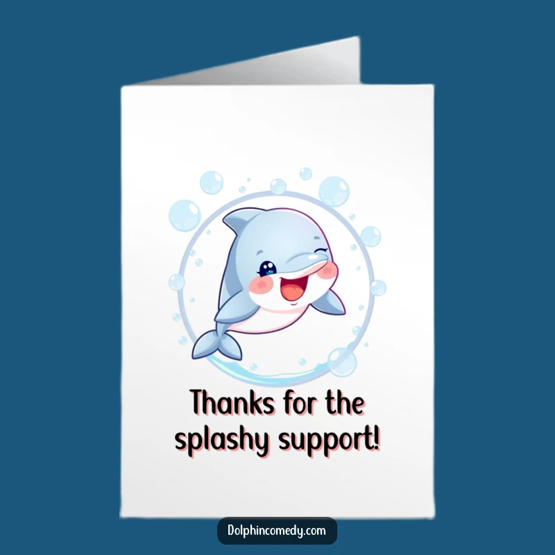 Free Printable Thank You Card: Cheerful Dolphin Leap, Humorous Ocean Gratitude Download