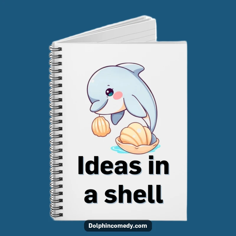Funny Curious Dolphin Seashell Notebook - Humorous Journal for Explorers