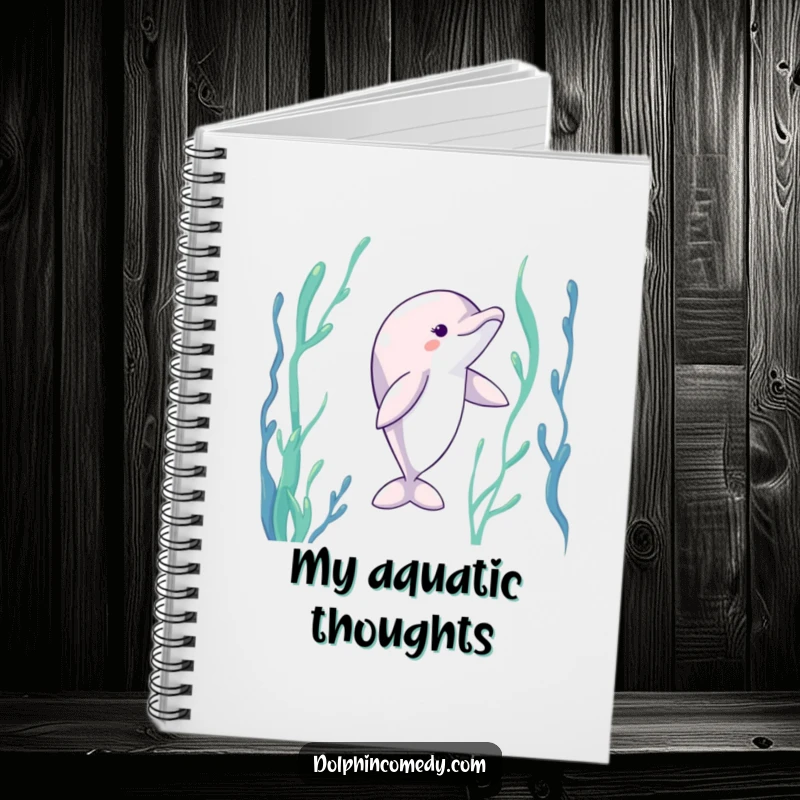 Funny Dolphin Notebook: A dolphin dancing through kelp, inspiring graceful notes and underwater creativity.