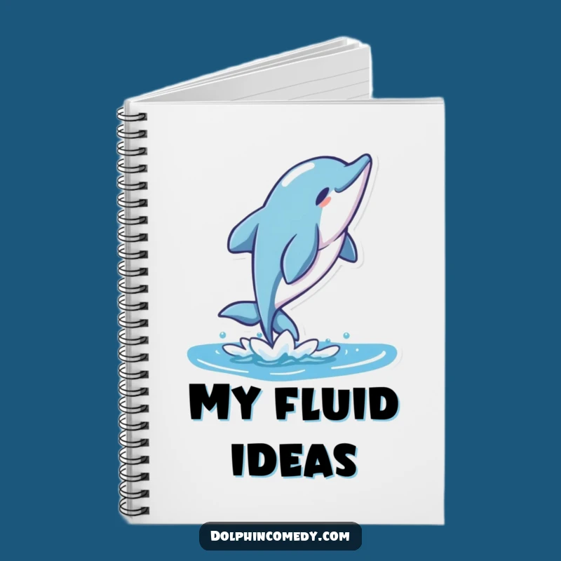 Funny Dolphin Flip Journal, Stylized Character Notebook, Ideal Funny Gift