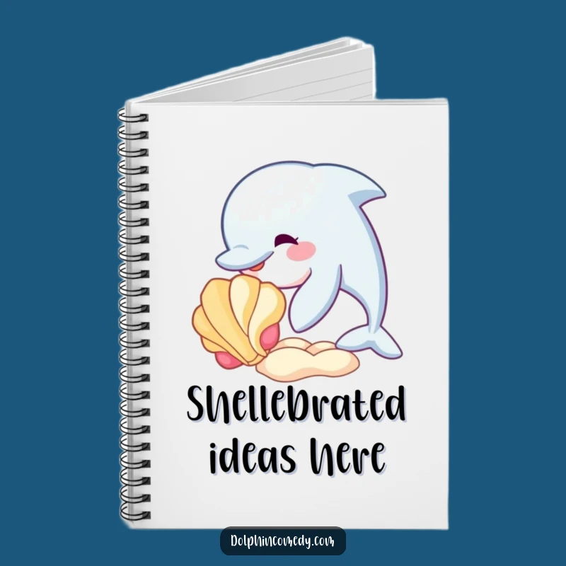 Funny Dolphin Seashell Notebook - Ocean Notes Funny Gift