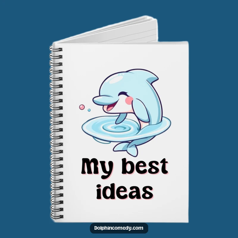 Funny Dolphin Water Ring Notebook - Grinning Dolphin Journal, Perfect Gift