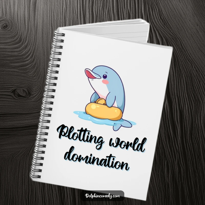 Funny Notebook: A mischievous dolphin playfully nudging an object. Ideal for writing, drawing, and capturing playful ideas.