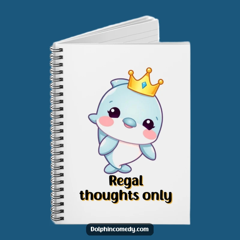 Funny Royal Dolphin Notebook - Jot Down Ideas Funny Gift