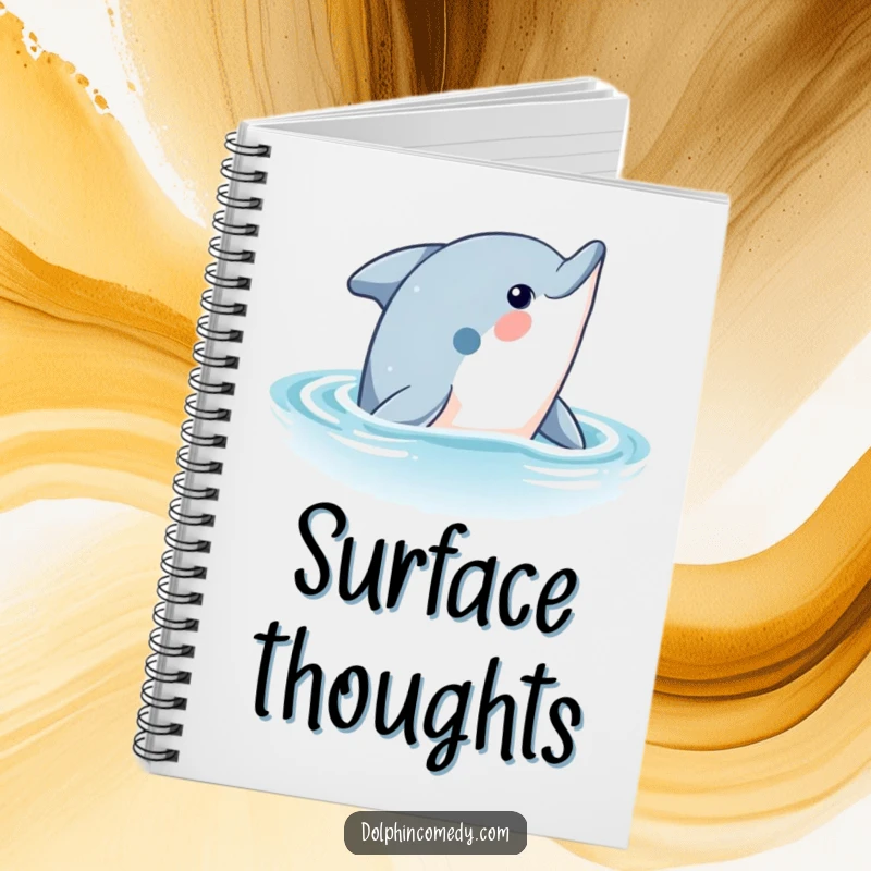 Funny Dolphin Spiral Notebook: A curious dolphin peeks from the water, perfect for note-taking, a fun and funny gift for writers.