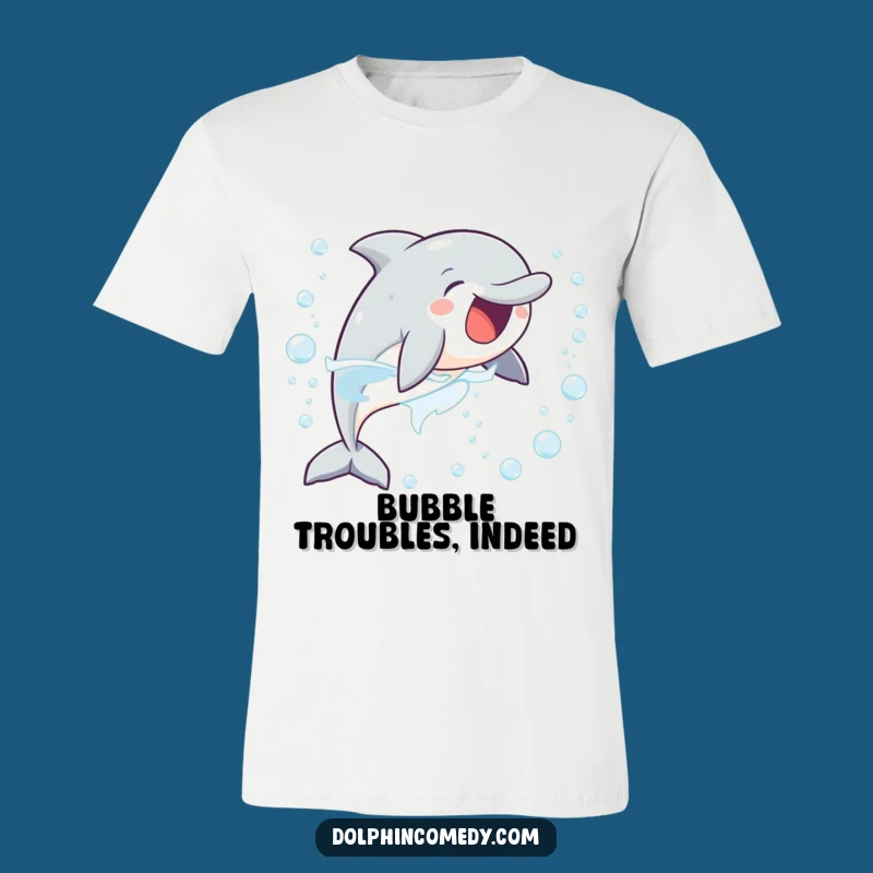 Funny Delighted Dolphin Bubble T-Shirt: Wear Your Excitement with Joyful Style