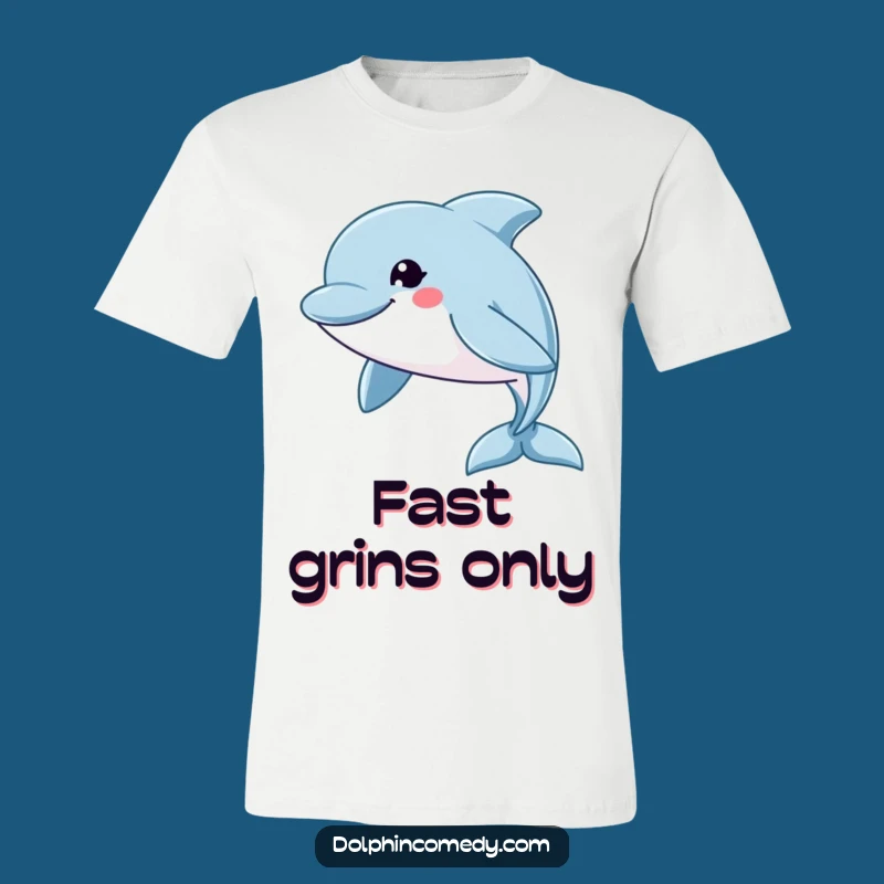 Funny Grinning Dolphin T-Shirt: Swift Swimmer Tee, Hilarious Ocean Lover Gift