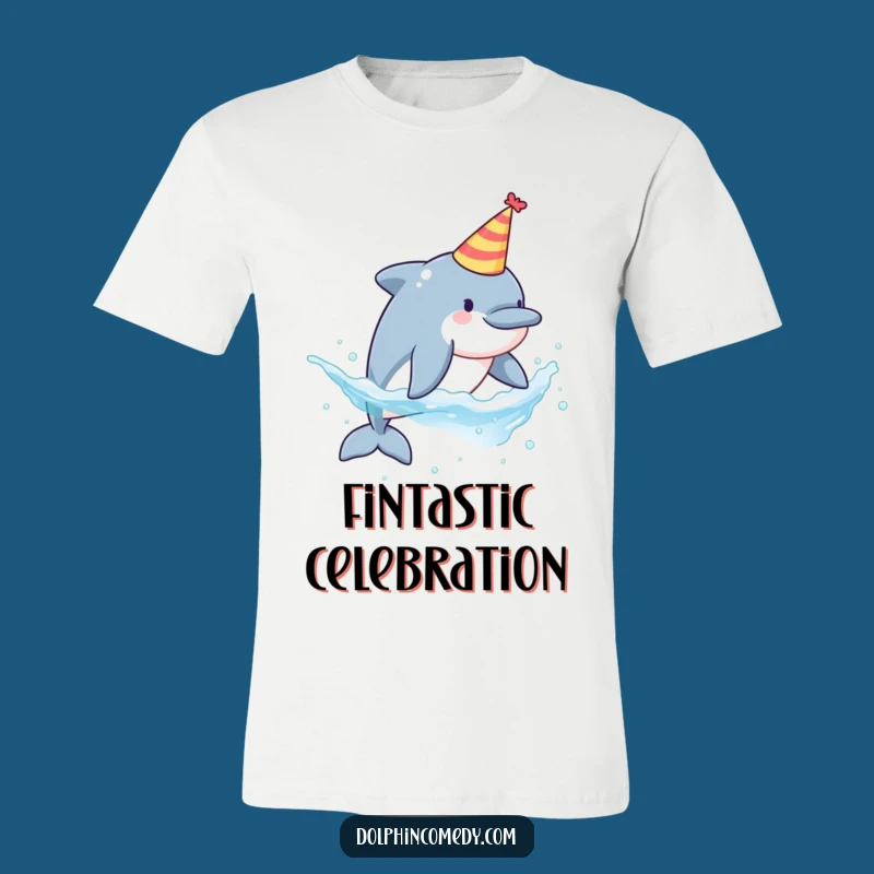 Funny Party Dolphin T-Shirt - Wear the Fun with this Splashing Dolphin Tee, Great Gift