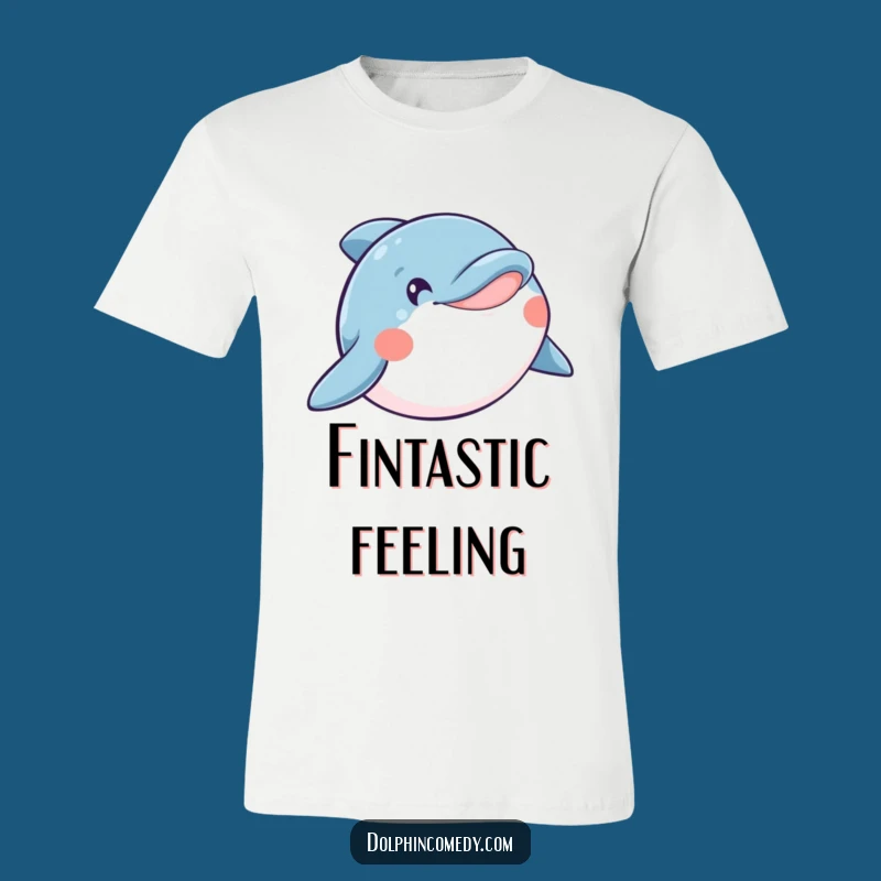Funny Happy Dolphin T-Shirt, Wide Grin, Joyful Ocean Vibes, Humorous Wear