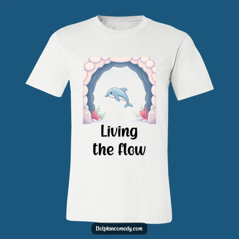 Funny Dolphin Arch Tee: Wear the Grace of a Hilarious Ocean Journey