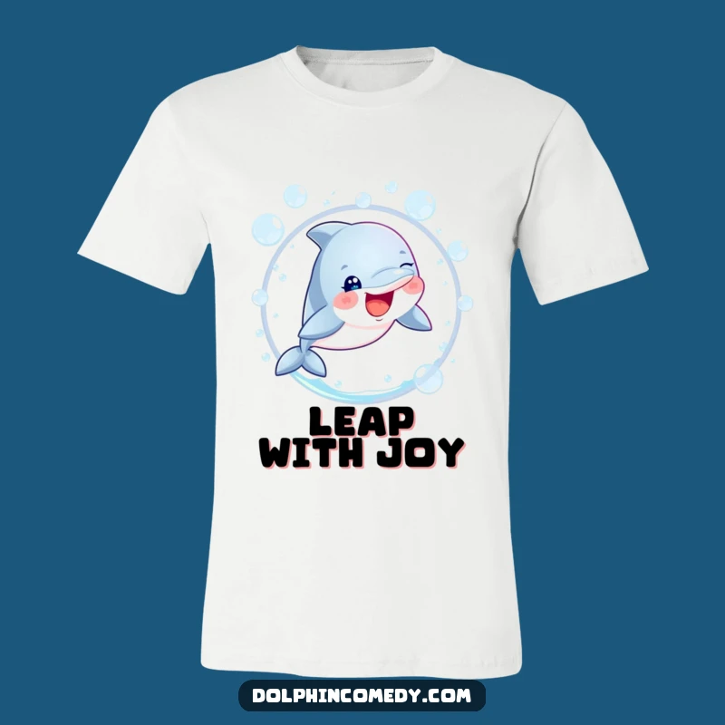 Funny Dolphin Bubble Leap T-Shirt - Whimsical Sea Creature Humor Tee