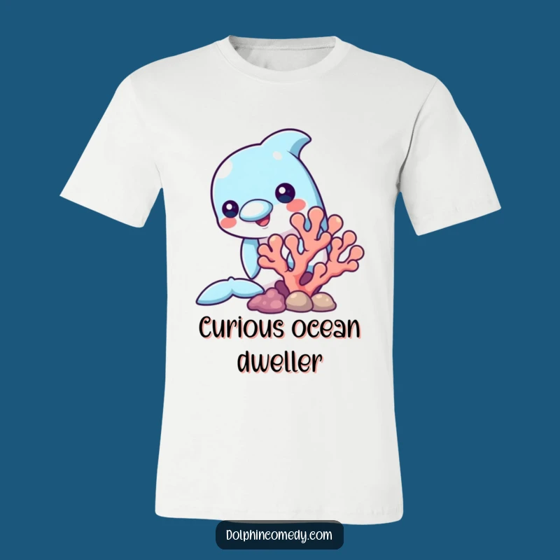 Funny Dolphin T-Shirt: Curious Ocean Peek Tee, Cool Funny Gift for Marine Life Fans