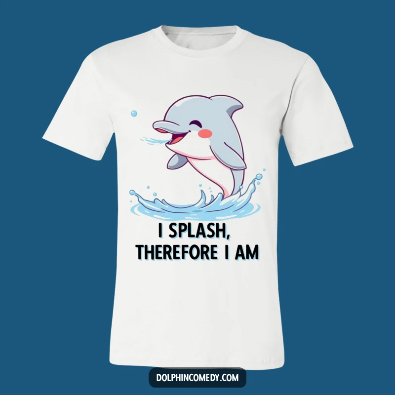 Funny Dolphin T-Shirt: Excited Dolphin Spouting Water, Hilarious Gift Idea