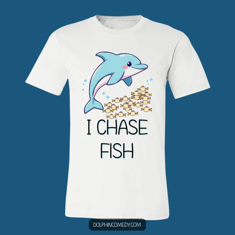 Funny Dolphin Fish Chase T-Shirt: Playful Hunter Tee, Hilarious Ocean Gift