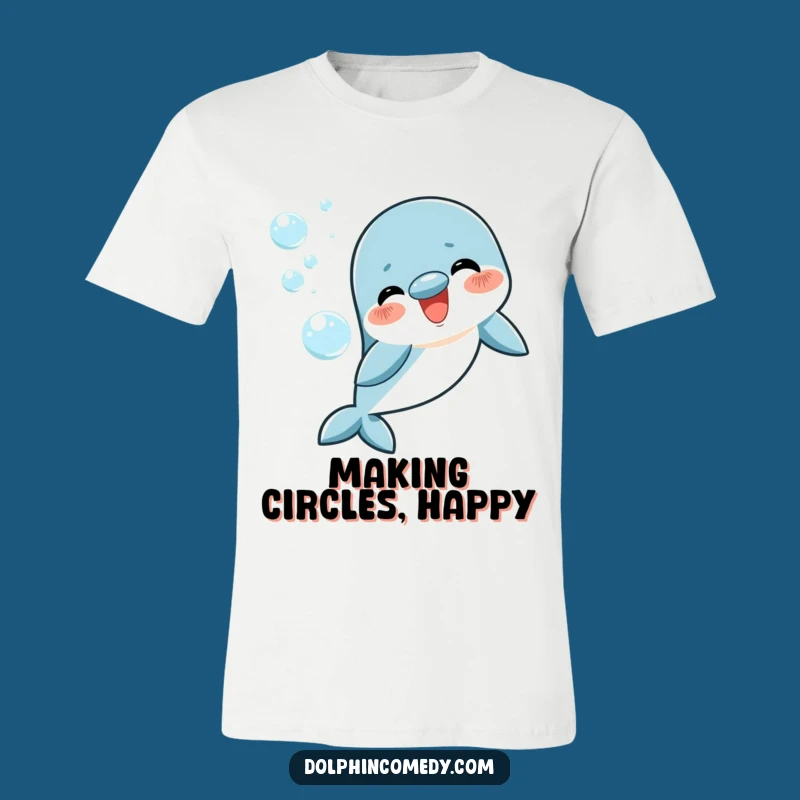 Funny Happy Dolphin Bubble T-Shirt - Wear Your Joyful Ocean Vibe