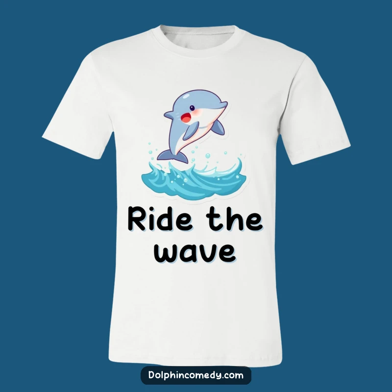 Funny Joyful Dolphin Wave T-Shirt: Playful Marine Mammal Tee for a Hilarious Gift!