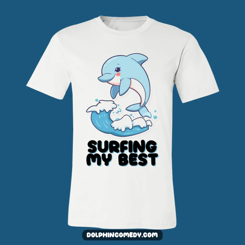 Funny Excited Dolphin Wave Leap T-Shirt: Wear Your Exuberance with Comical Style
