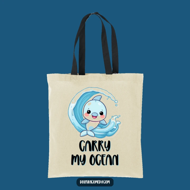 Funny Dolphin Wave Wanderer Tote Bag - Carry Your Ocean Vibes!