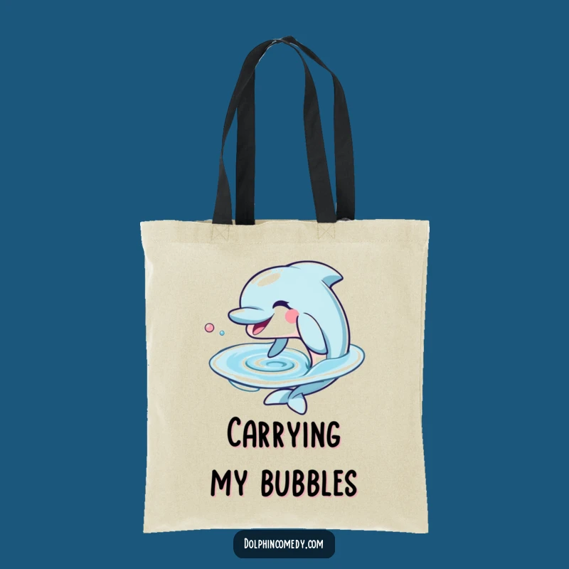 Funny Dolphin Water Ring Tote Bag - Playful Grin Beach Bag, Ideal Gift
