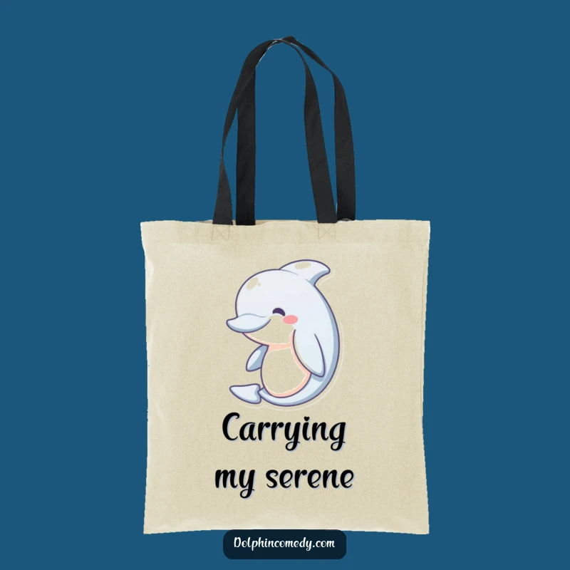 Funny Serene Dolphin Tote Bag: Carry Your Essentials with Ocean Peace