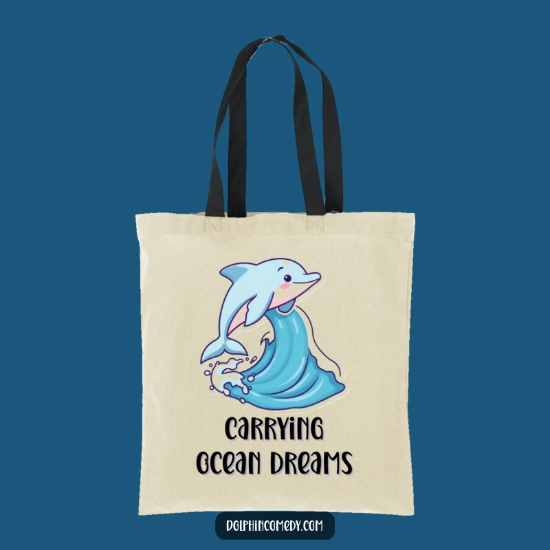 Funny Dolphin Tote Bag: Carry Your Fun with this Joyful Ocean Design, Perfect Gift