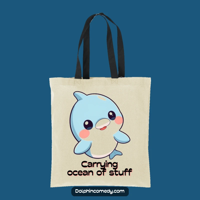 Funny Dolphin Bobbing Head Tote Bag - Stylish & Humorous Carry-All