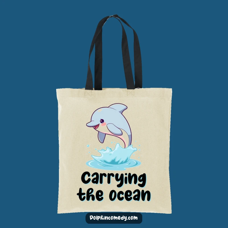 Funny Dolphin Splash Tote Bag a Practical Funny Gift