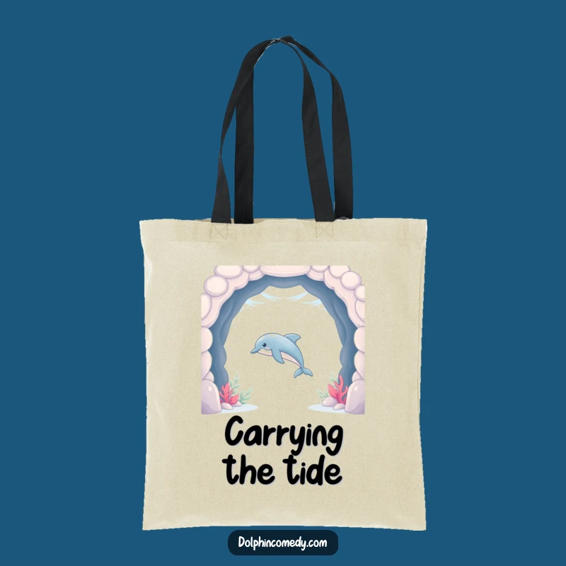 Funny Dolphin Arch Tote: Carry Your Treasures with Hilarious Ocean Flair