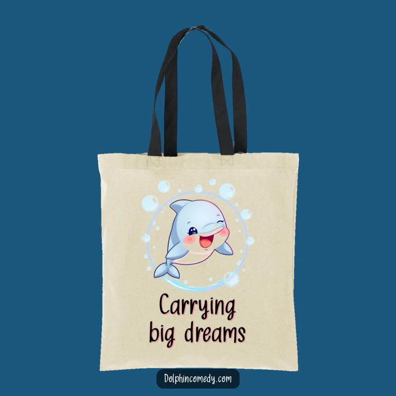 Funny Dolphin Bubble Tote Bag - Carry Your Ocean Adventure!