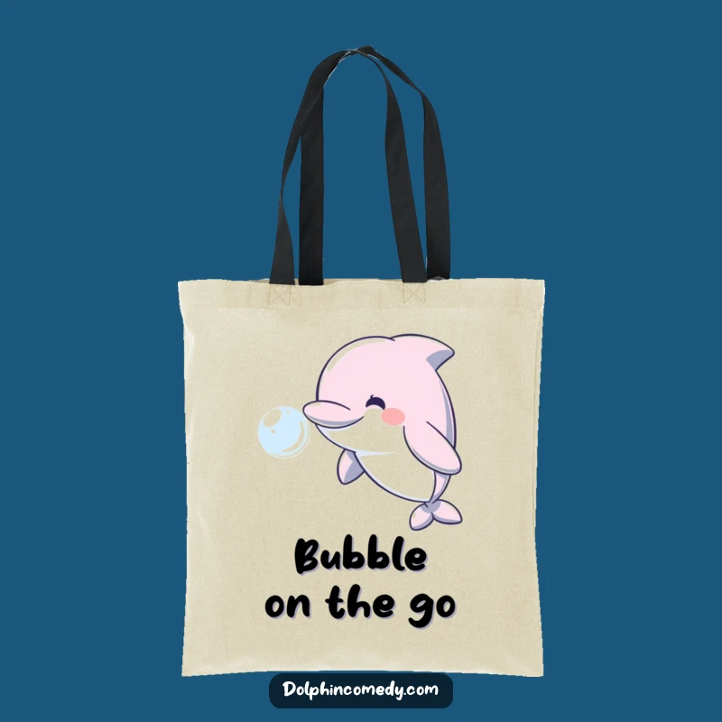 Funny Dolphin Bubble Tote - Spacious Bag with Playful Dolphin Art, Perfect Beach Gift