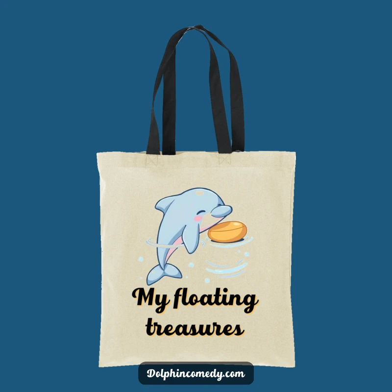 Funny Dolphin Nudge Tote Bag: Carry Your Essentials with Playful Marine Flair